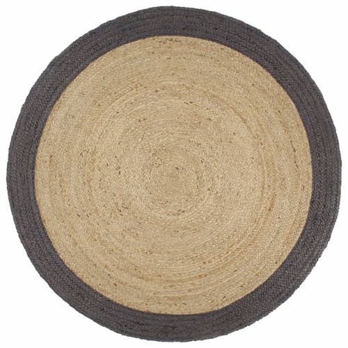 vidaXL Handmade Rug Jute with Grey Border 90 cm