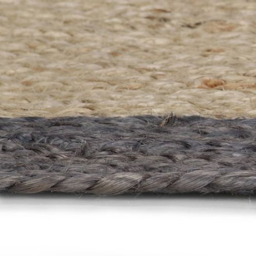 vidaXL Handmade Rug Jute with Grey Border 90 cm