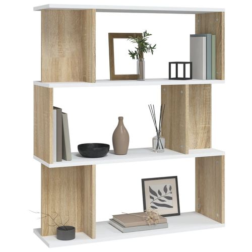 vidaXL Book Cabinet/Room Divider Smoked Oak 80x24x96cm Engineered Wood
