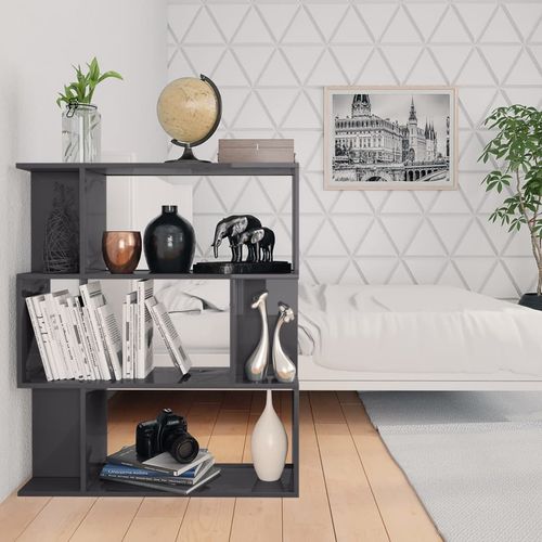 vidaXL Book Cabinet/Room Divider Smoked Oak 80x24x96cm Engineered Wood