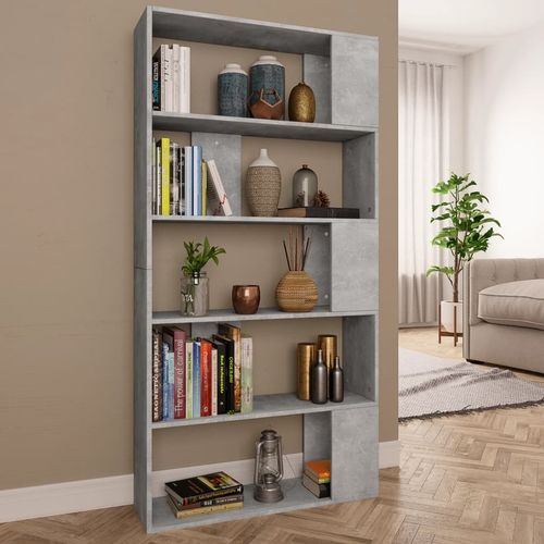 vidaXL Book Cabinet/Room Divider White 80x24x159 cm Engineered Wood - concrete grey