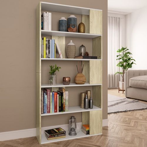 vidaXL Book Cabinet/Room Divider White 80x24x159 cm Engineered Wood