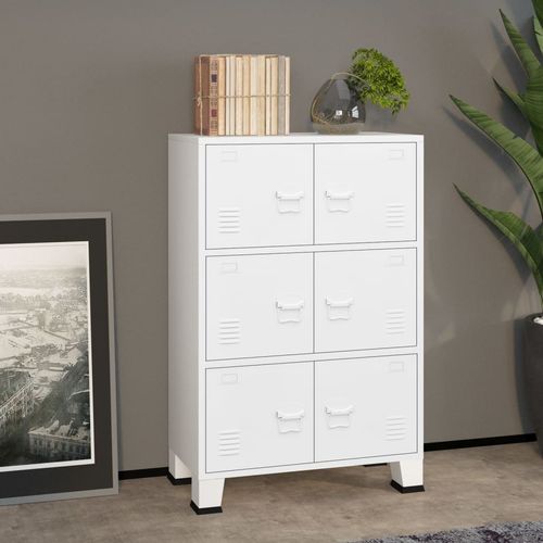 vidaXL Industrial Storage Chest White 75x40x80 cm Steel
