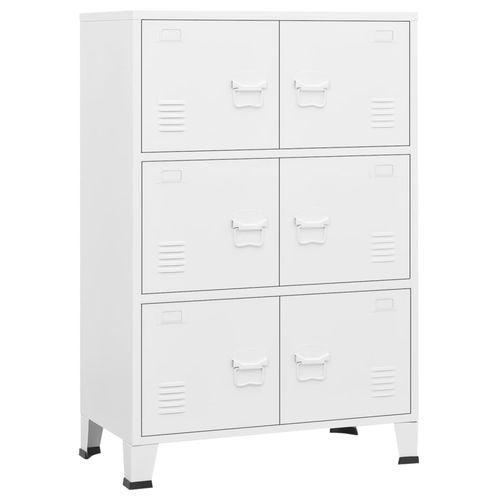 vidaXL Industrial Storage Chest White 75x40x80 cm Steel