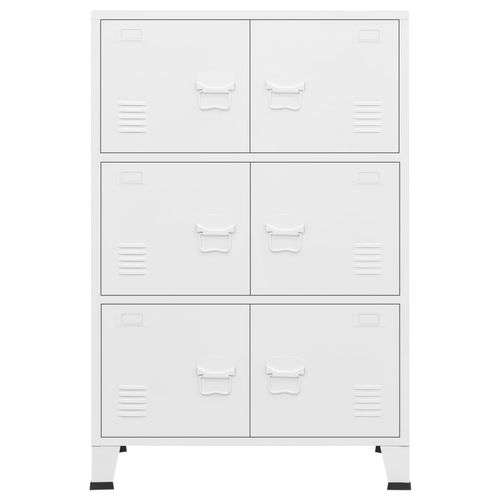 vidaXL Industrial Storage Chest White 75x40x80 cm Steel