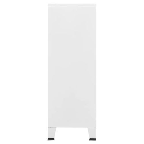 vidaXL Industrial Storage Chest White 75x40x80 cm Steel