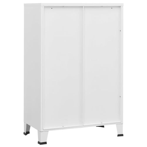 vidaXL Industrial Storage Chest White 75x40x80 cm Steel