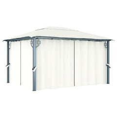 vidaXL Gazebo with Curtain 300x300 cm Cream Aluminium