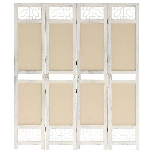 vidaXL 3-Panel Room Divider Cream 105x165 cm Fabric - 140 x 165 cm