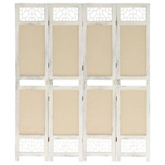 vidaXL 3-Panel Room Divider Cream 105x165 cm Fabric