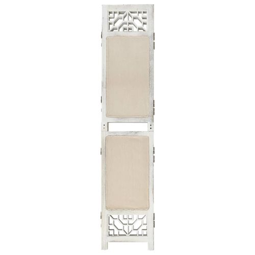 vidaXL 3-Panel Room Divider Cream 105x165 cm Fabric