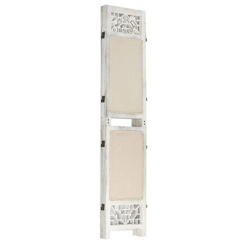 vidaXL 3-Panel Room Divider Cream 105x165 cm Fabric