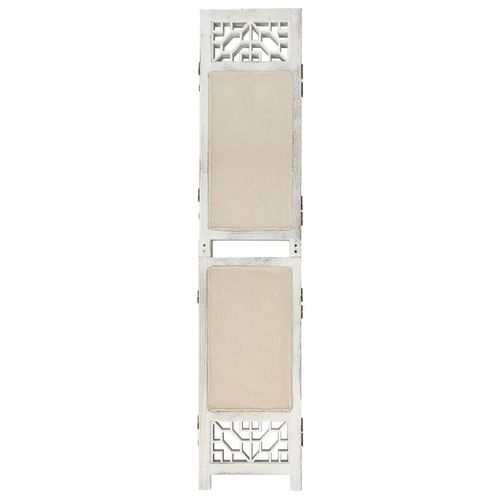 vidaXL 3-Panel Room Divider Cream 105x165 cm Fabric
