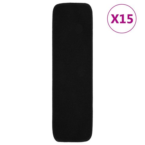 vidaXL Anti Slip Stair Mats 15 pcs 60x25 cm Black Rectangular