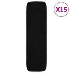 vidaXL Anti Slip Stair Mats 15 pcs 60x25 cm Black Rectangular