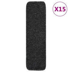 vidaXL Anti Slip Stair Mats 15 pcs 60x25 cm Black Rectangular