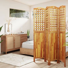 vidaXL 3-Panel Room Divider 121.5x2x115 cm Solid Wood Acacia