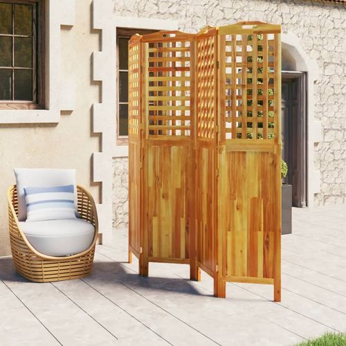 vidaXL 3-Panel Room Divider 121.5x2x115 cm Solid Wood Acacia