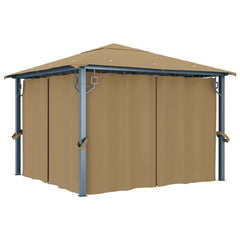 vidaXL Gazebo with Curtain 300x300 cm Cream Aluminium