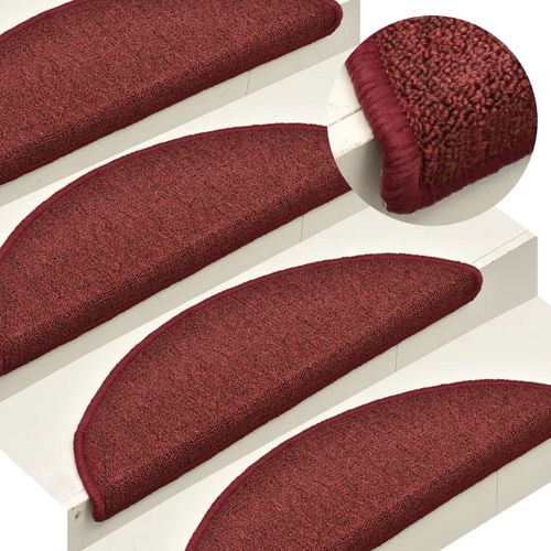 vidaXL Carpet Stair Treads 15 pcs Dark Green 56x17x3 cm - red / 15 / 65 x 24 x 4 cm