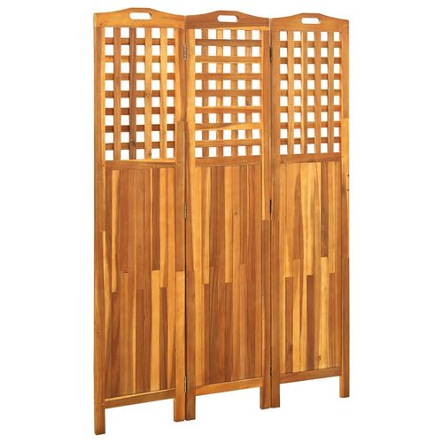 vidaXL 3-Panel Room Divider 121x2x120 cm Solid Acacia Wood - 121 x 2 x 170 cm