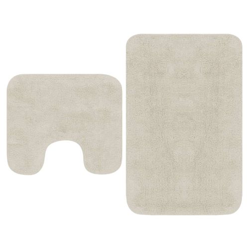 vidaXL Bathroom Mat Set 2 Pieces Fabric Anthracite - white