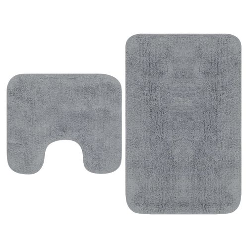 vidaXL Bathroom Mat Set 2 Pieces Fabric Anthracite