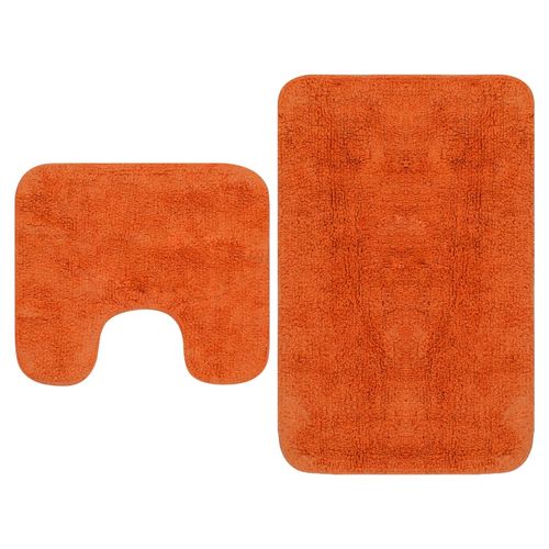 vidaXL Bathroom Mat Set 2 Pieces Fabric Anthracite - orange
