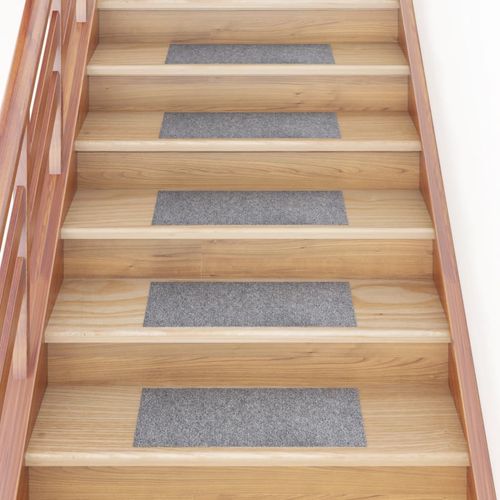 vidaXL Self-adhesive Stair Mats Rectangular 15 pcs 60x25 cm Light Brown - light grey / 60 x 25 cm