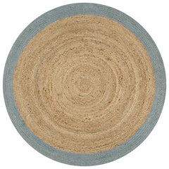 vidaXL Handmade Rug Jute with Grey Border 90 cm
