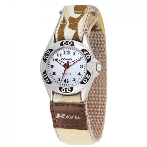 Ravel Children Velcro Nylon Watch Available Multiple Colour & Design R1507 - Brown