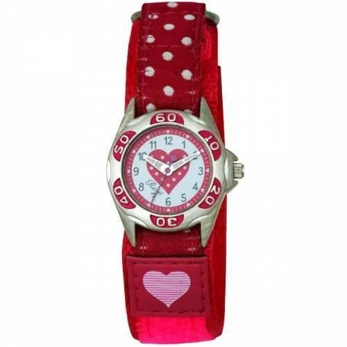 Ravel Children Velcro Nylon Watch Available Multiple Colour & Design R1507 - Pink Heart