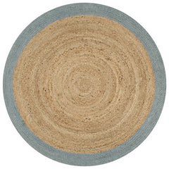 vidaXL Handmade Rug Jute with Grey Border 90 cm