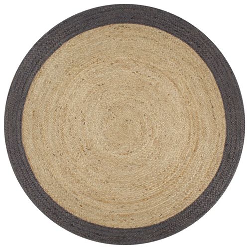 vidaXL Handmade Rug Jute with Grey Border 90 cm