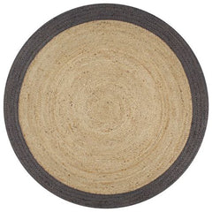 vidaXL Handmade Rug Jute with Grey Border 90 cm