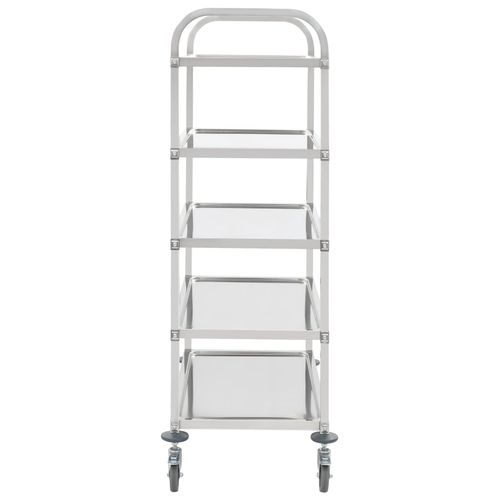 vidaXL 2-Tier Kitchen Trolley 96.5x55x90 cm Stainless Steel