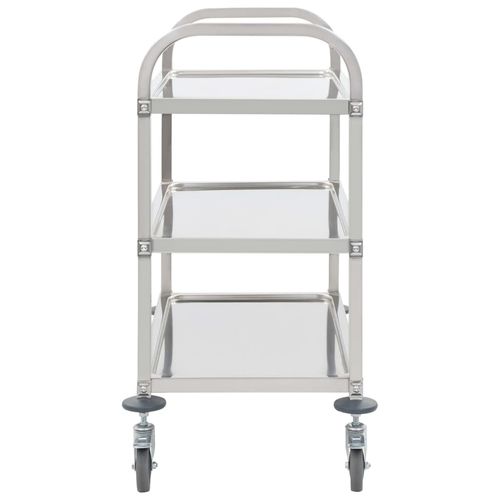 vidaXL 2-Tier Kitchen Trolley 96.5x55x90 cm Stainless Steel