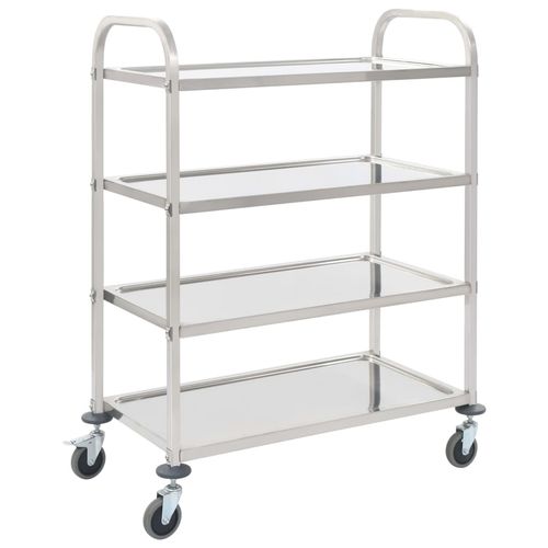 vidaXL 2-Tier Kitchen Trolley 96.5x55x90 cm Stainless Steel - 107 x 55 x 125 cm (4 tiers)