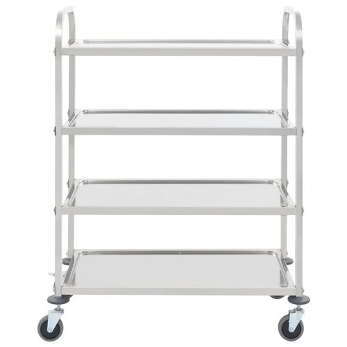 vidaXL 2-Tier Kitchen Trolley 96.5x55x90 cm Stainless Steel