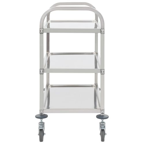vidaXL 2-Tier Kitchen Trolley 96.5x55x90 cm Stainless Steel