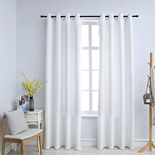 vidaXL Blackout Curtains with Metal Rings 2 pcs Anthracite 140x175 cm