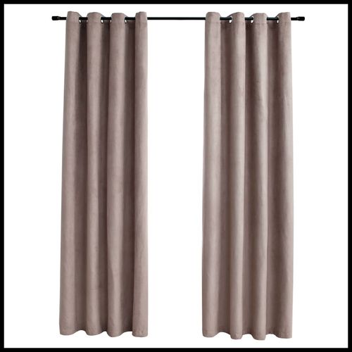 vidaXL Blackout Curtains with Metal Rings 2 pcs Anthracite 140x175 cm