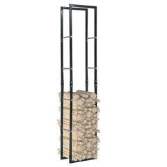 vidaXL Firewood Rack Black 50x20x150 cm Steel