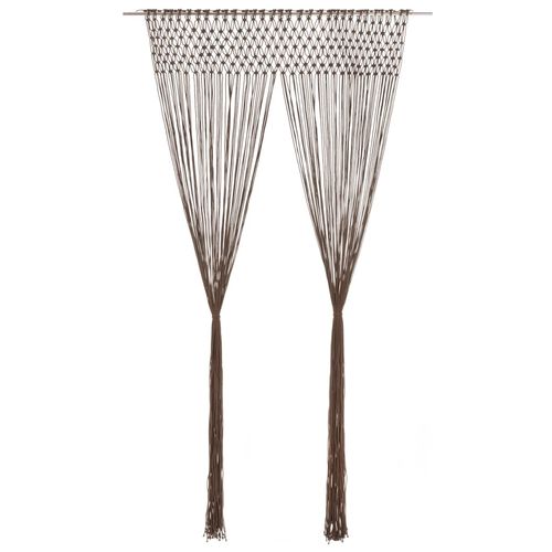 vidaXL Macrame Curtain Taupe 140x240 cm Cotton - taupe