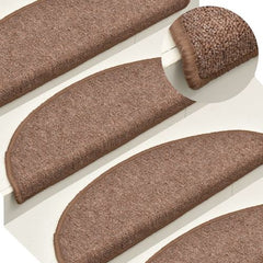 vidaXL Carpet Stair Treads 15 pcs Dark Green 56x17x3 cm - brown / 15 / 65 x 24 x 4 cm