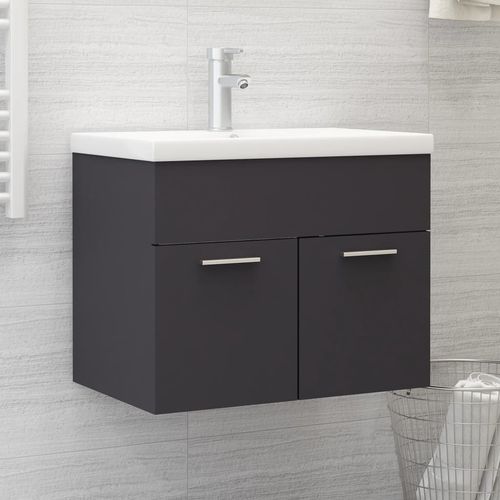 Sink Cabinet with Built-in Basin Chipboard 41x38.5cm to 100x38.5cm - grey / 60 x 38.5 x 46 cm