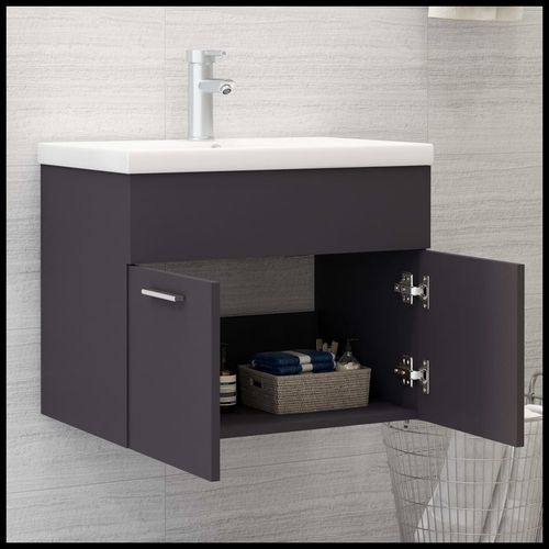 Sink Cabinet with Built-in Basin Chipboard 41x38.5cm to 100x38.5cm