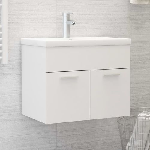 Sink Cabinet with Built-in Basin Chipboard 41x38.5cm to 100x38.5cm - white / 60 x 38.5 x 46 cm