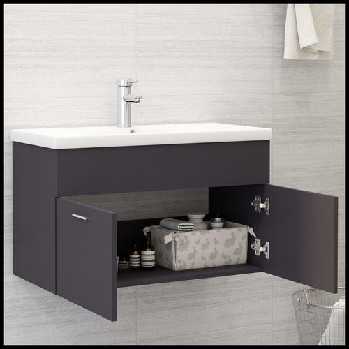 Sink Cabinet with Built-in Basin Chipboard 41x38.5cm to 100x38.5cm