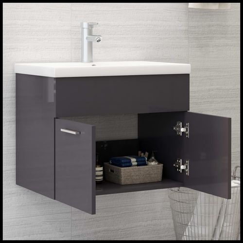 Sink Cabinet with Built-in Basin Chipboard 41x38.5cm to 100x38.5cm